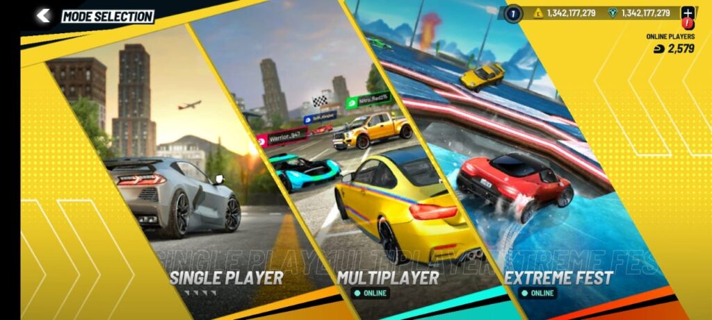 Different Modes Of Extreme Car Driving Simulator